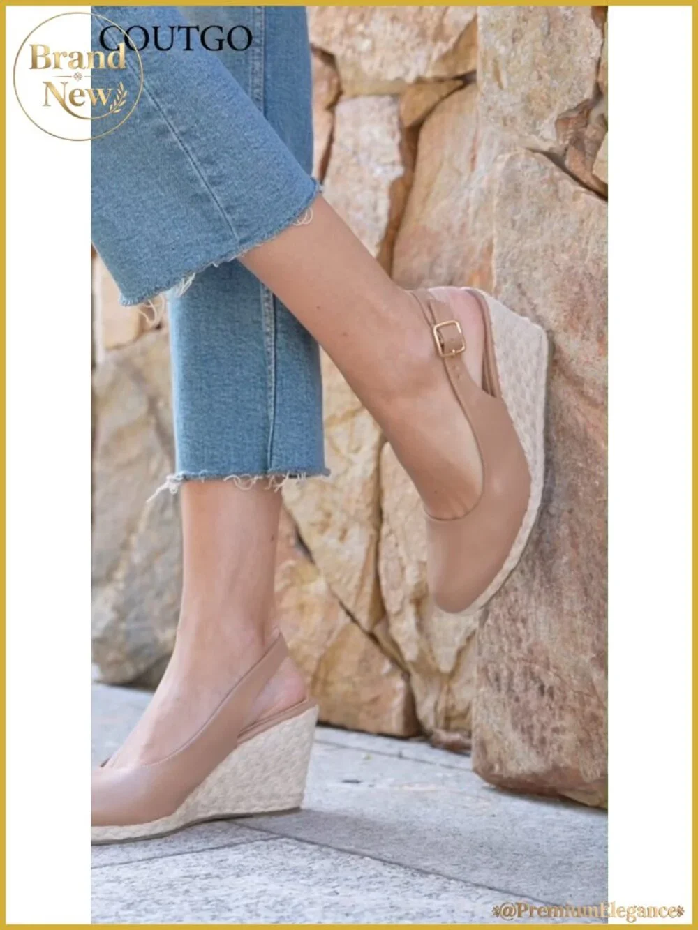 Women's Espadrille Wedge Sandals with Memory Foam